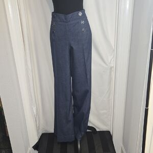New York & Company Navy Wide-Leg Pants